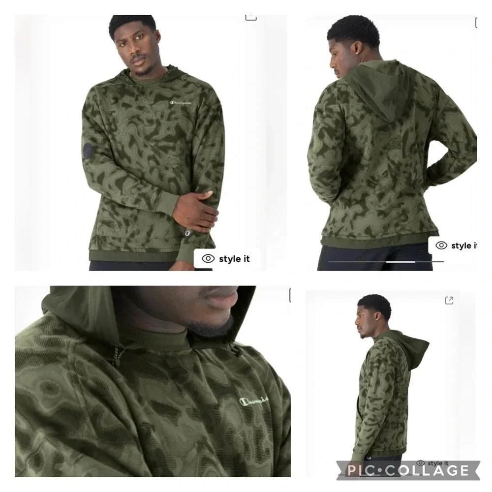 NWT Champion Goibal Explorer Fleece Hoodie Liquid Camo Men’s size Small